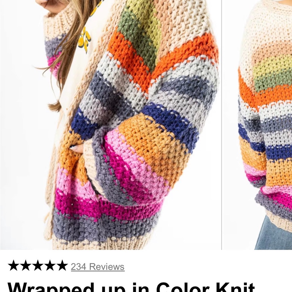 Colorful Striped Knit Sweater